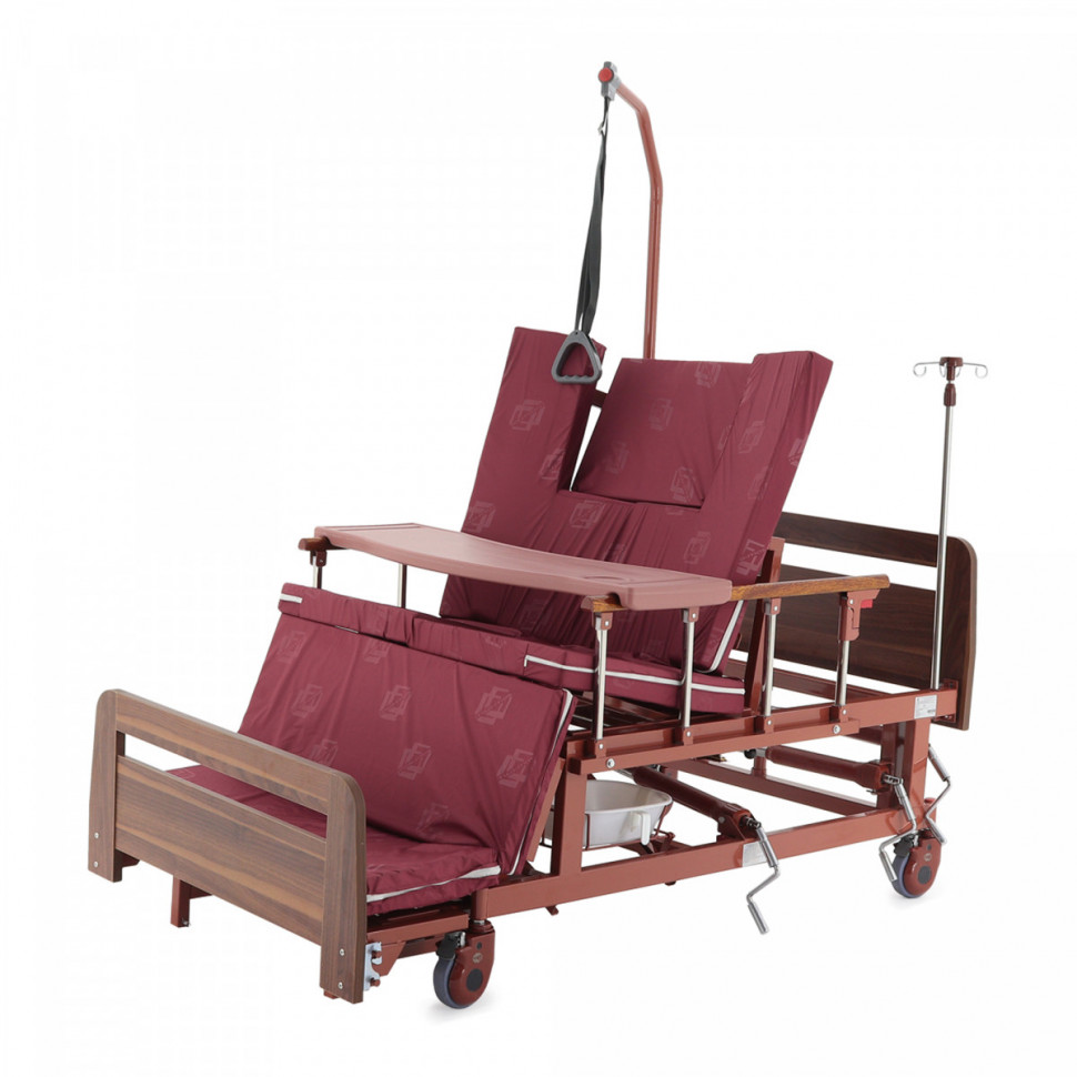 Кровать механическая Мед-Мос E-45A (MM-5628H-03) ЛДСП Венге (спинки с прорезью) с матрасом